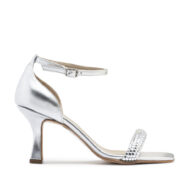 Sandalia de cuero color plata con strass RALLYS