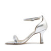 Sandalia de cuero color plata con strass RALLYS