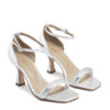 Sandalia de cuero color plata con strass RALLYS