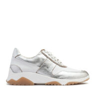 Zapatilla de cuero blanco y plateado RALLYS - 26699