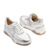 Zapatilla de cuero blanco y plateado RALLYS - 26699