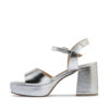 Sandalias de cuero plateadas con plataforma