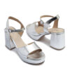 Sandalias de cuero plateadas con plataforma