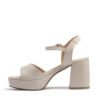 Sandalias de charol nude con plataforma