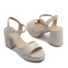 Sandalias de charol nude con plataforma
