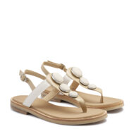 Ojota de cuero color beige y natural RALLYS
