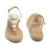 Ojota de cuero color beige y natural RALLYS