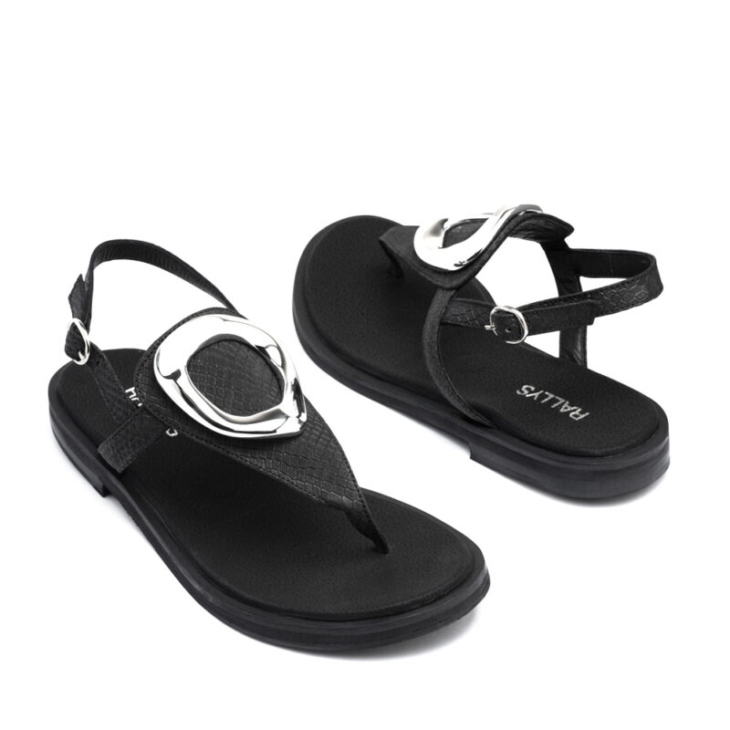 Ojota de cuero color negro RALLYS