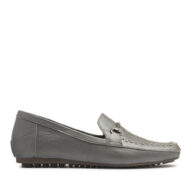 Mocasin de cuero gris oscuro con tachitas RALLYS