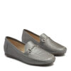 Mocasin de cuero gris oscuro con tachitas RALLYS