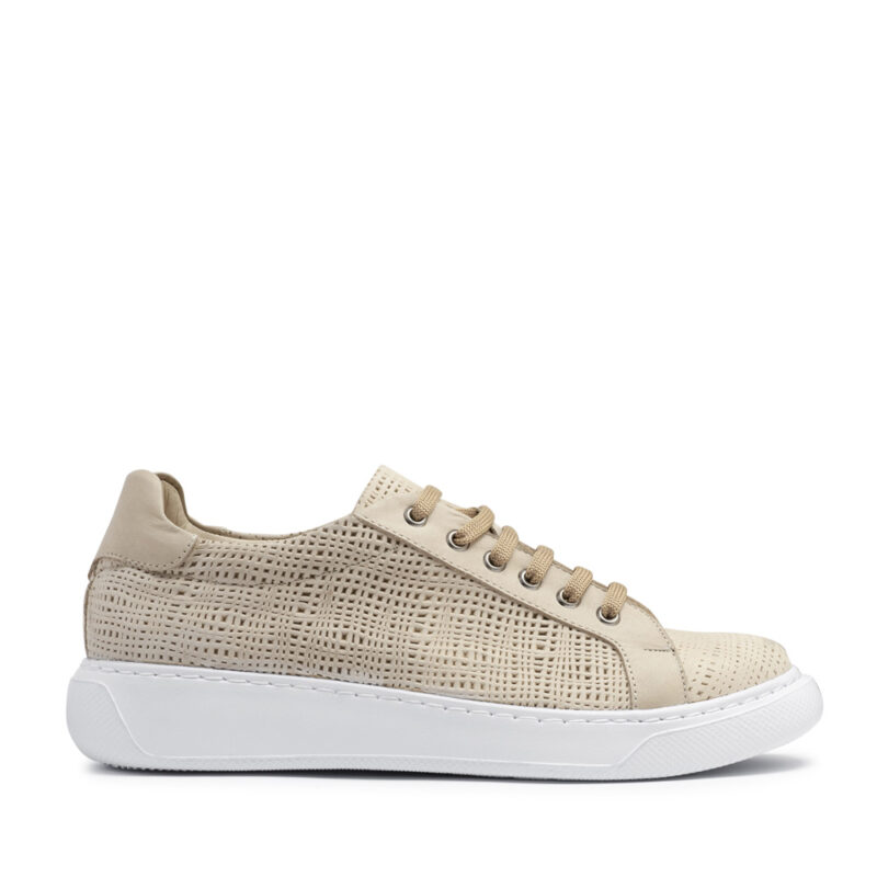 Zapatillas de cuero beige esterillado RALLYS