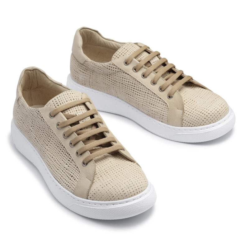 Zapatillas de cuero beige esterillado RALLYS