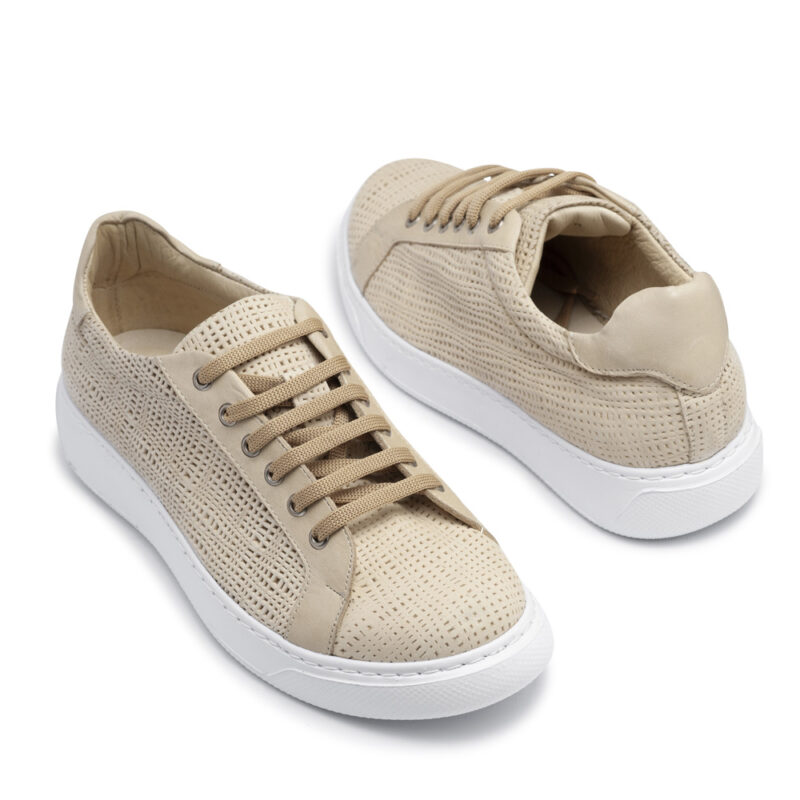 Zapatillas de cuero beige esterillado RALLYS