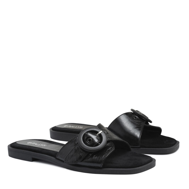 Zueco bajo de charol negro - Image 4
