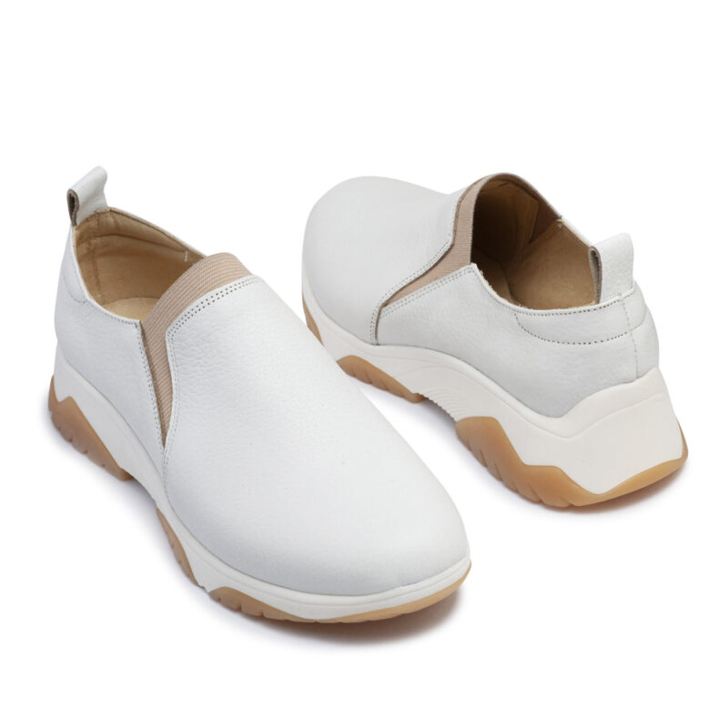 Pancha de cuero blanco natural RALLYS