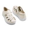 Zapatillas calada color natural y plata