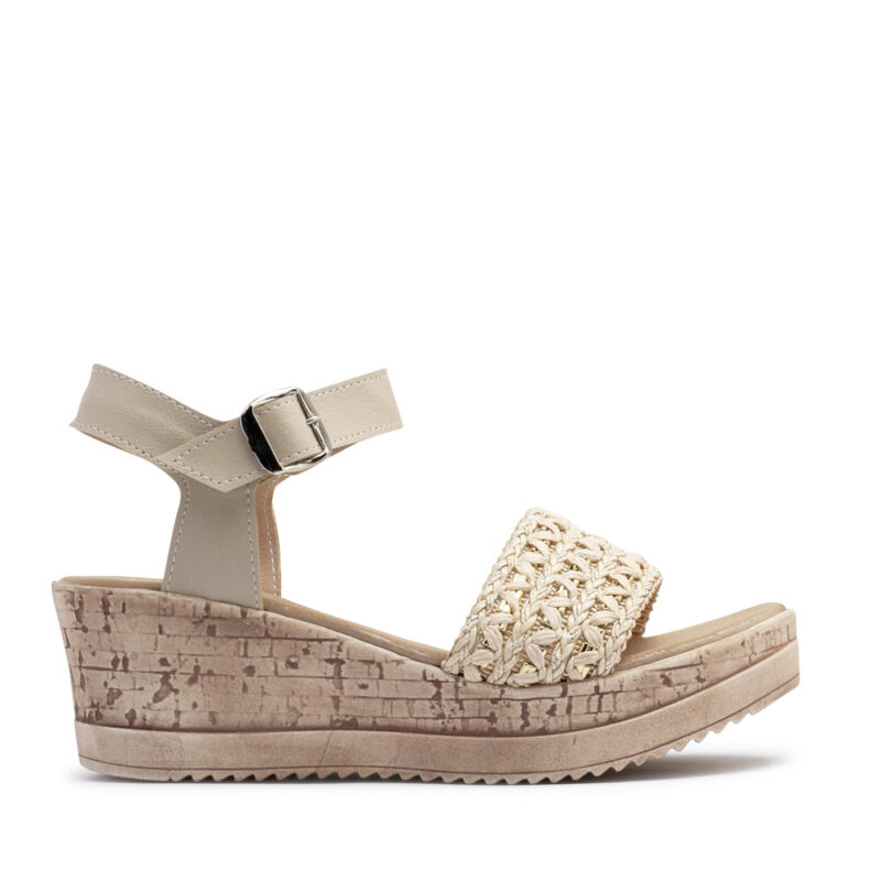 Sandalias de taco chino beige RALLYS - 26730