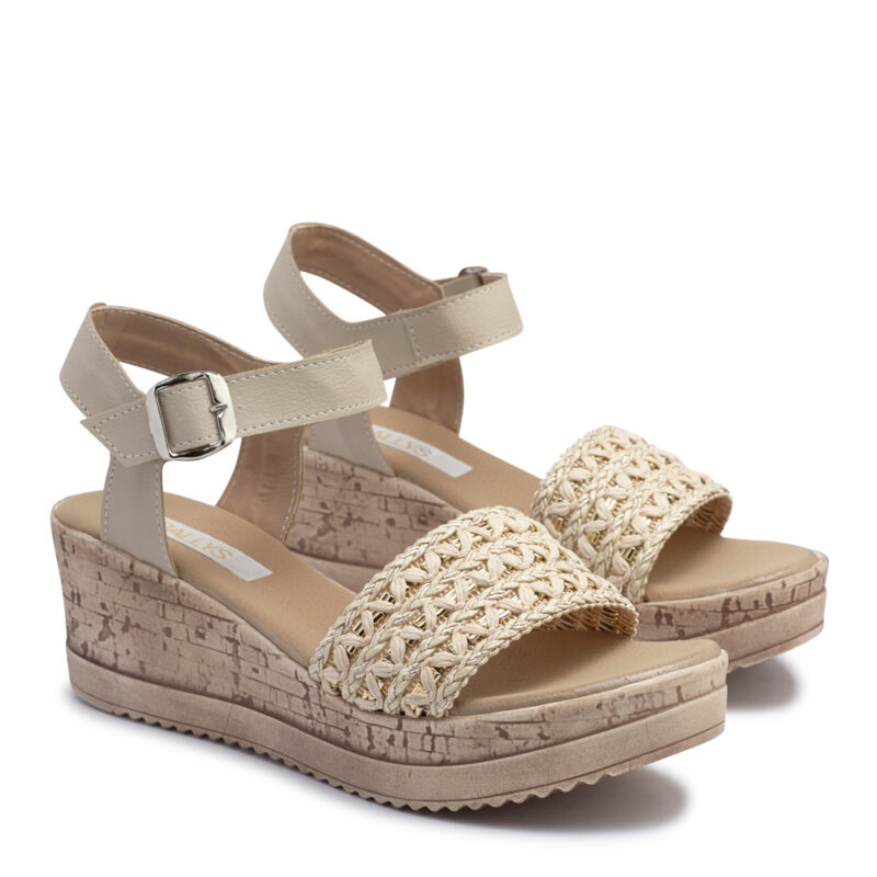 Sandalias de taco chino beige RALLYS - 26730