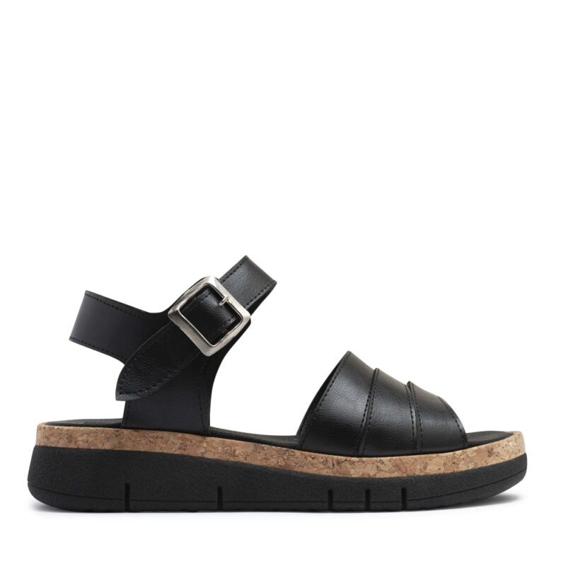 Sandalias negras de tiras con plataforma RALLYS - 26731