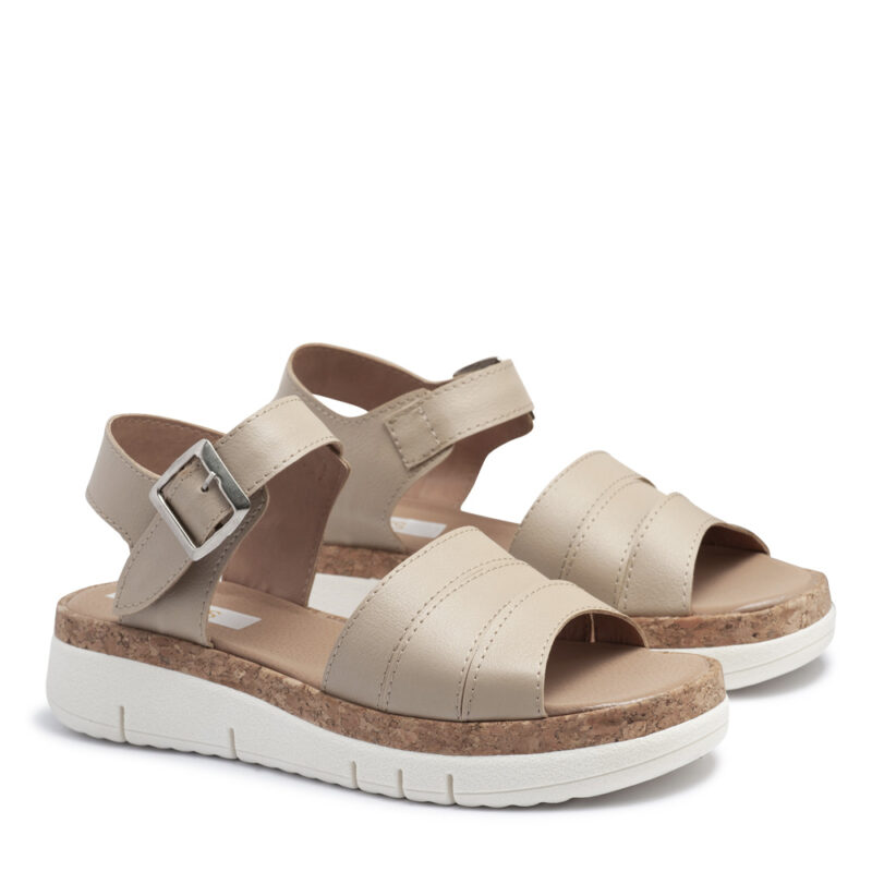 Sandalias beige oscuro de tiras con plataforma RALLYS