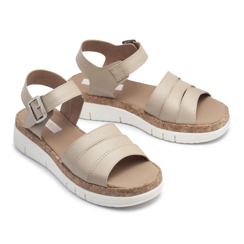 Sandalias beige oscuro de tiras con plataforma RALLYS