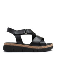 Sandalias negras de tiras cruzadas con plataforma RALLYS