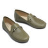 Mocasin de cuero verde con tachitas RALLYS