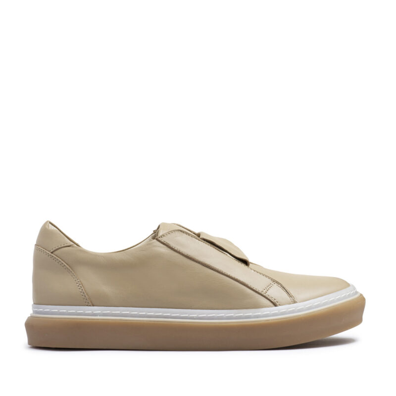 Zapatillas de cuero camel sin cordones RALLYS