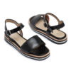 Sandalias bajas de cuero y charol negro RALLYS