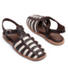 Sandalia franciscana de cuero marrón y marfil RALLYS - 26748