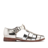 Sandalia franciscana de cuero plata y platino RALLYS - 26749