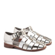 Sandalia franciscana de cuero plata y platino RALLYS - 26749