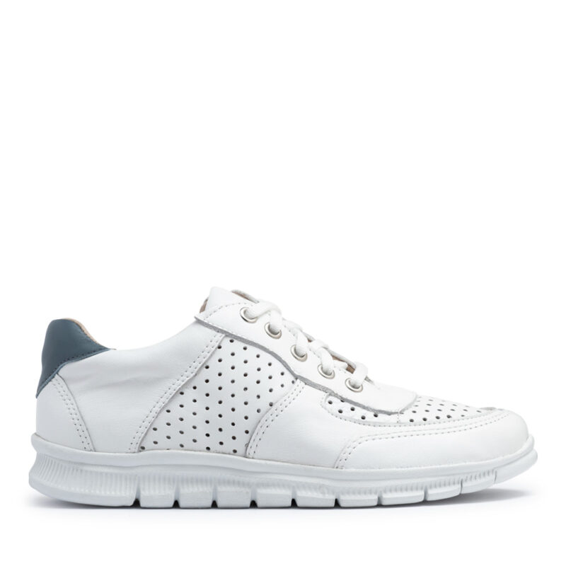 Zapatillas caladas blancas y azul RALLYS