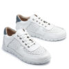 Zapatillas caladas blancas y azul RALLYS