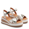 Sandalia de cuero color platino con plataforma RALLYS