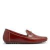Mocasin de cuero rojo oscuro con tachitas RALLYS