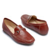 Mocasin de cuero rojo oscuro con tachitas RALLYS