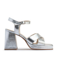 Sandalias color plata con plataforma RALLYS