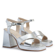 Sandalias color plata con plataforma RALLYS