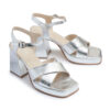 Sandalias color plata con plataforma RALLYS