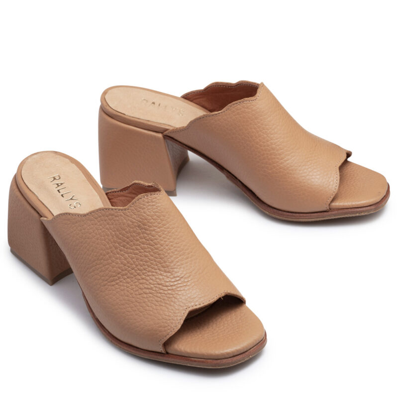 Zueco de cuero suela con taco RALLYS