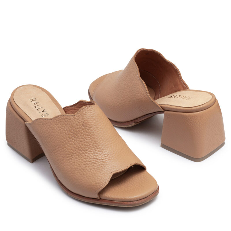 Zueco de cuero suela con taco RALLYS