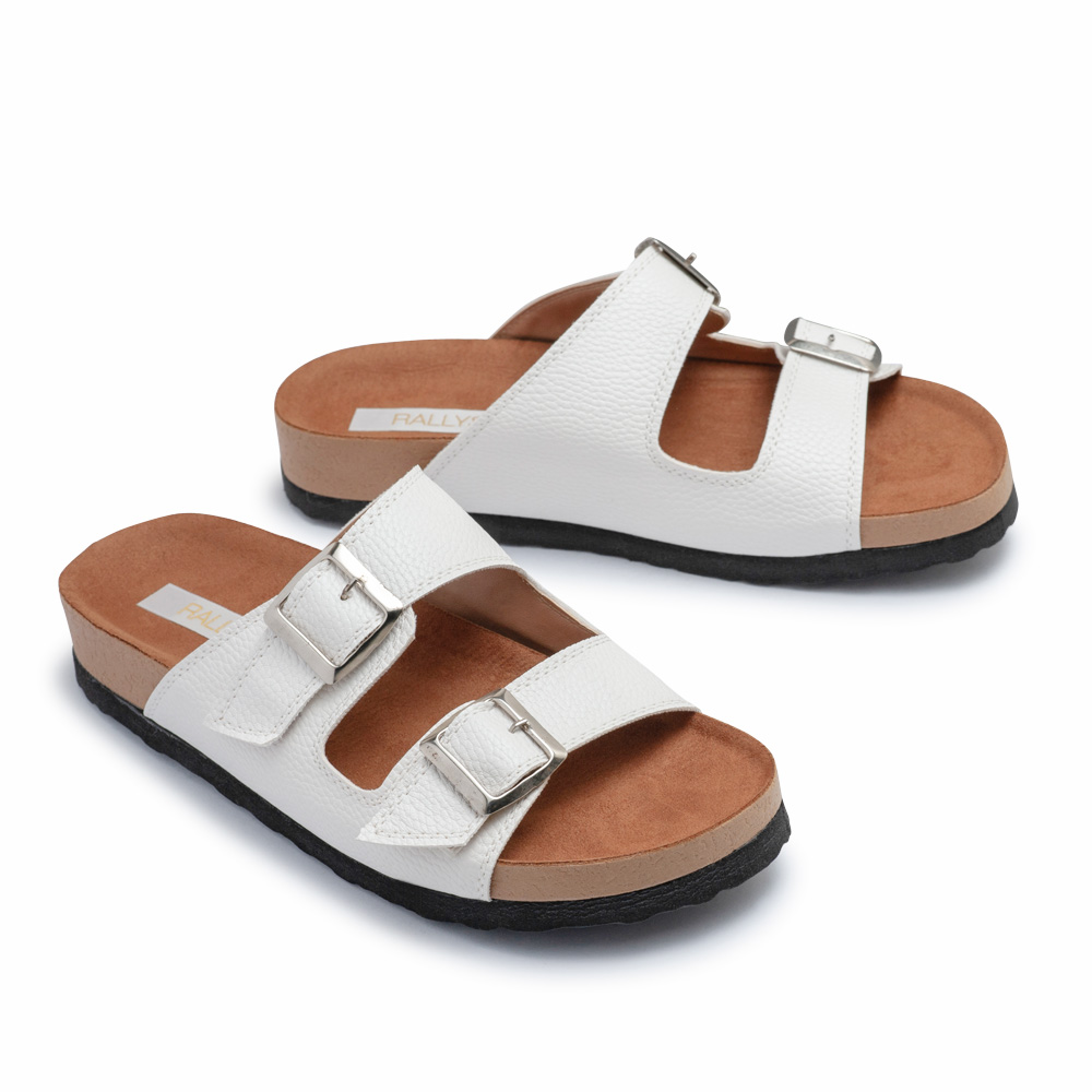 Zuecos blancos con dos hebillas