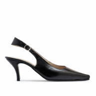 Zapatos negros de cuero sin talón