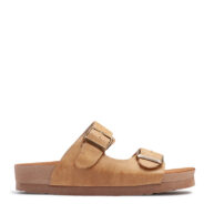Zuecos camel con dos hebillas