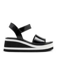 Sandalia de charol negro con plataforma RALLYS
