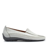 Mocasin de cuero blanco con elástico
