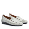 Mocasin de cuero blanco con elástico