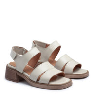 Sandalias de cuero color blanco hueso
