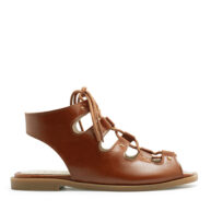 Sandalia romana acordonada de cuero suela